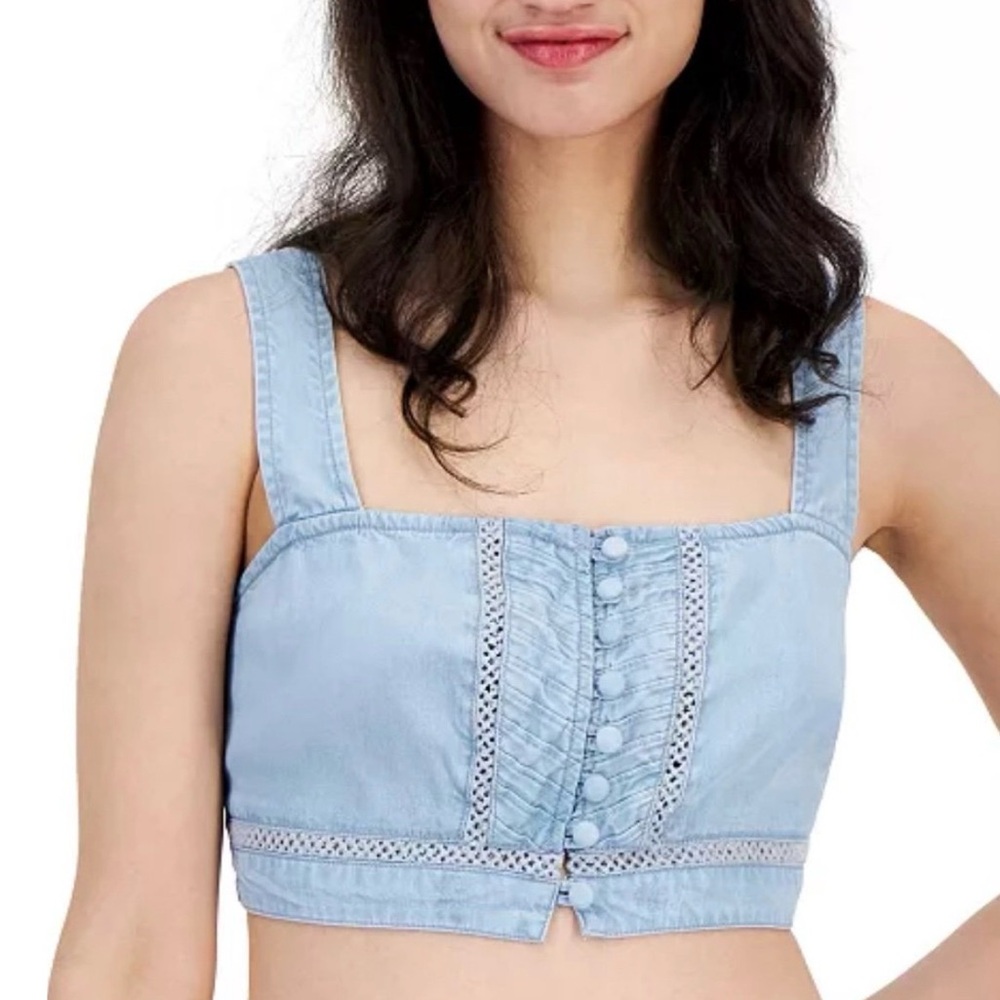 Guess Women's Jaylani Square-Neck Sleeveless Crop Top
